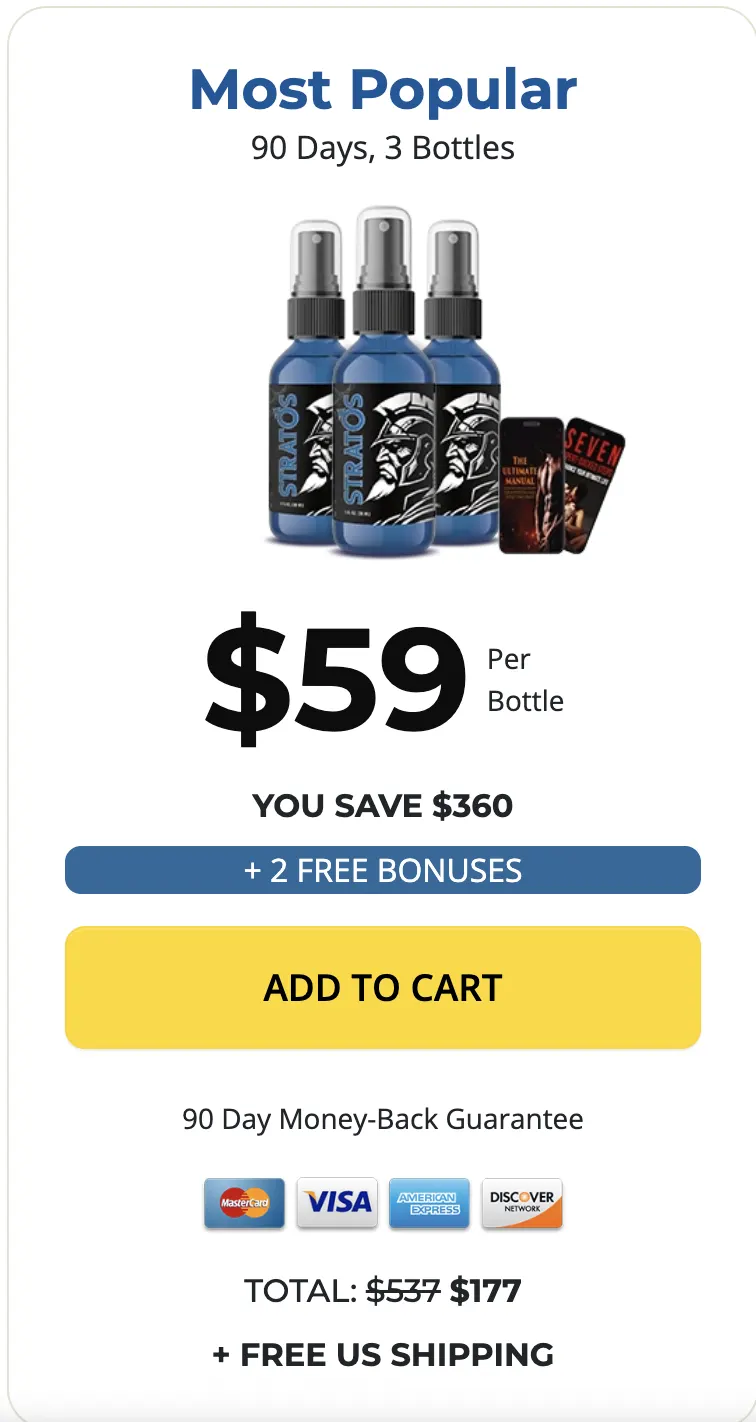 Buy Stratos Alpha 3 bottles — 90 day supply male vitality supplement